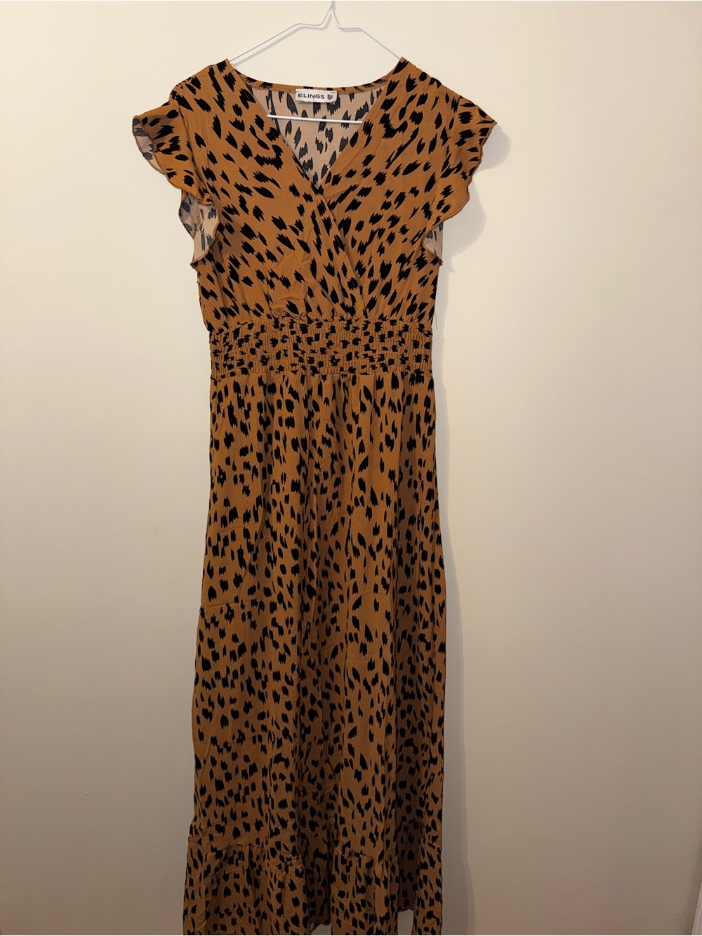 Kling Black & Amber Animal-Print Maxi Dress